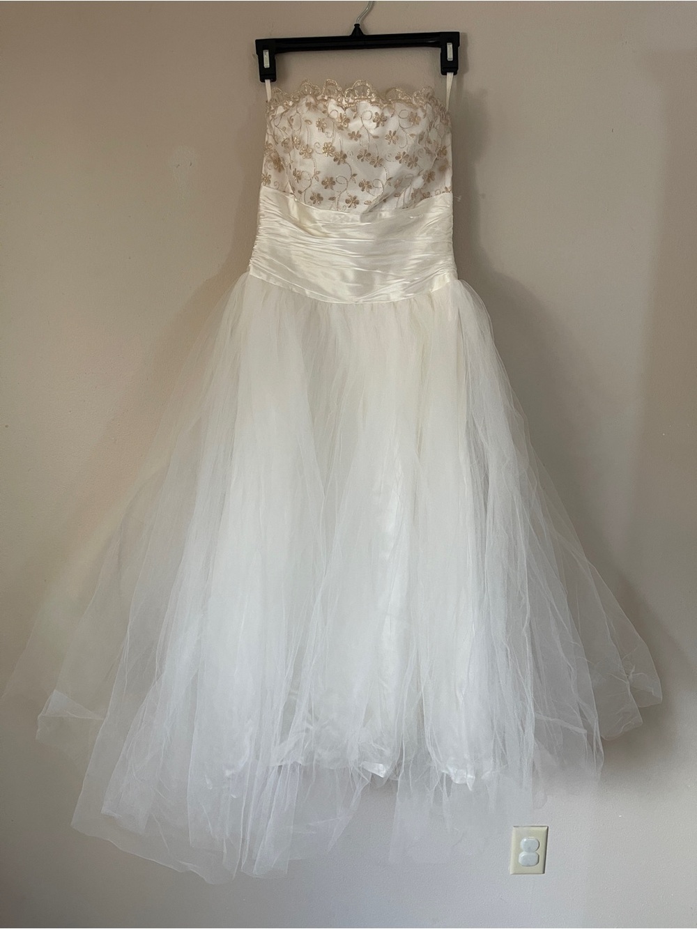 vintage Jessica McClintock for Gunne Sax wedding dress embroidered floral midi